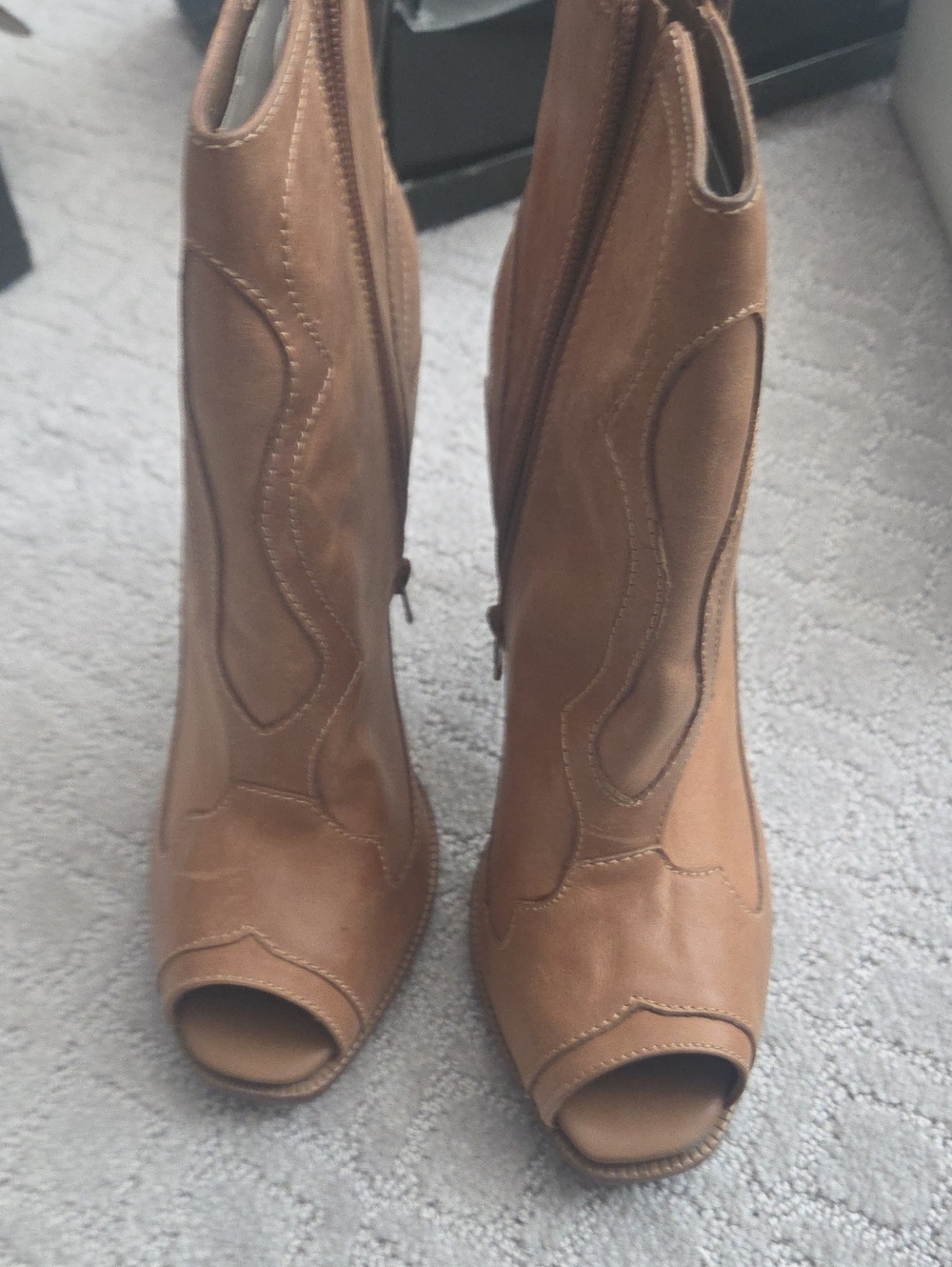 BCBGeneration :Brown Peep-Toe Women's Boots